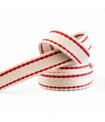 Redőnyheveder 23mm piros csíkos Redőnyheveder 23mm piros csíkos