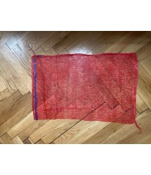 Zsák 40*60 piros szájbekötős dréher szövésű 15kg
