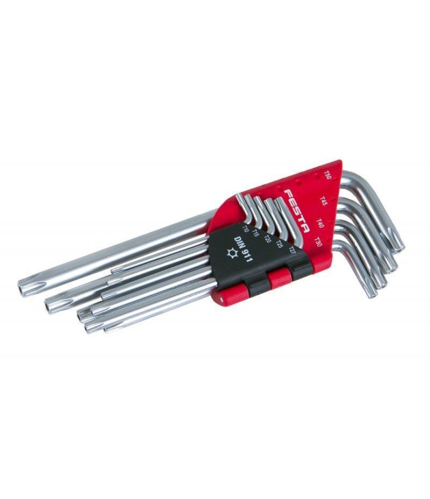 Torx kulcs készlet Festa CrVa rövid 9r. T10-T50